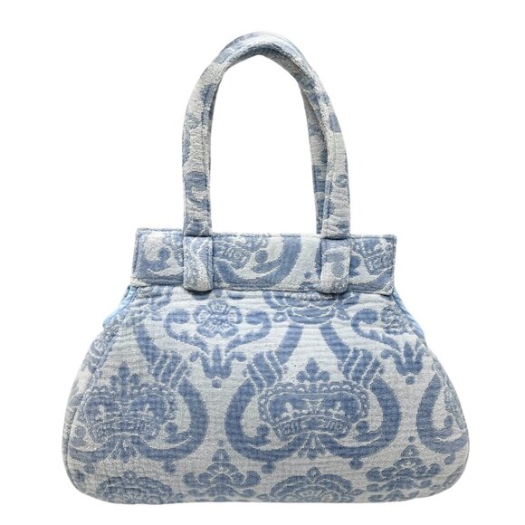 Vivienne Westwood Vintage Orb Logo Terry Cloth Tote Bag Light Blue [106030] - Picture 6 of 13